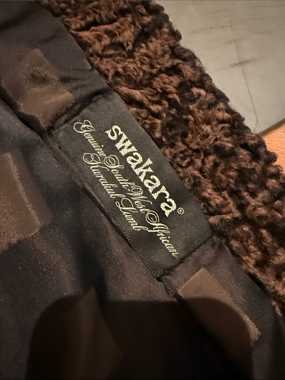 Vintage Mano Swartz Brown Swakara Lamb & Mink Swing Coat sz S